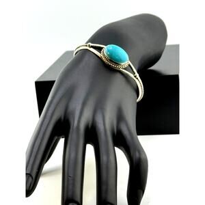Navajo Sterling Howlite Cuff Bracelet Signed Tom Yazzie